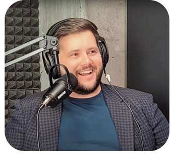 Interview with a microphone