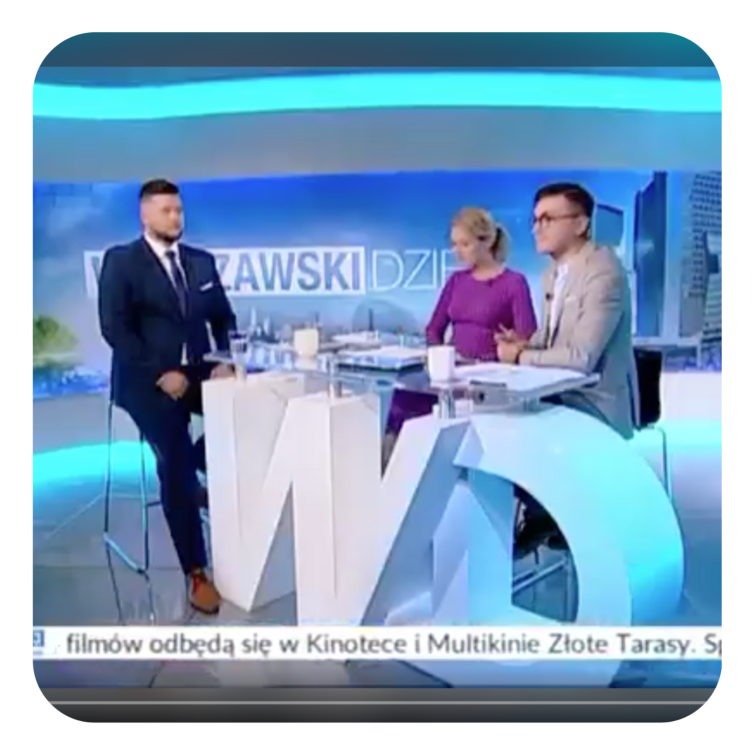 Live interview in 'Wstaję Dzień' studio — discussion on cybersecurity