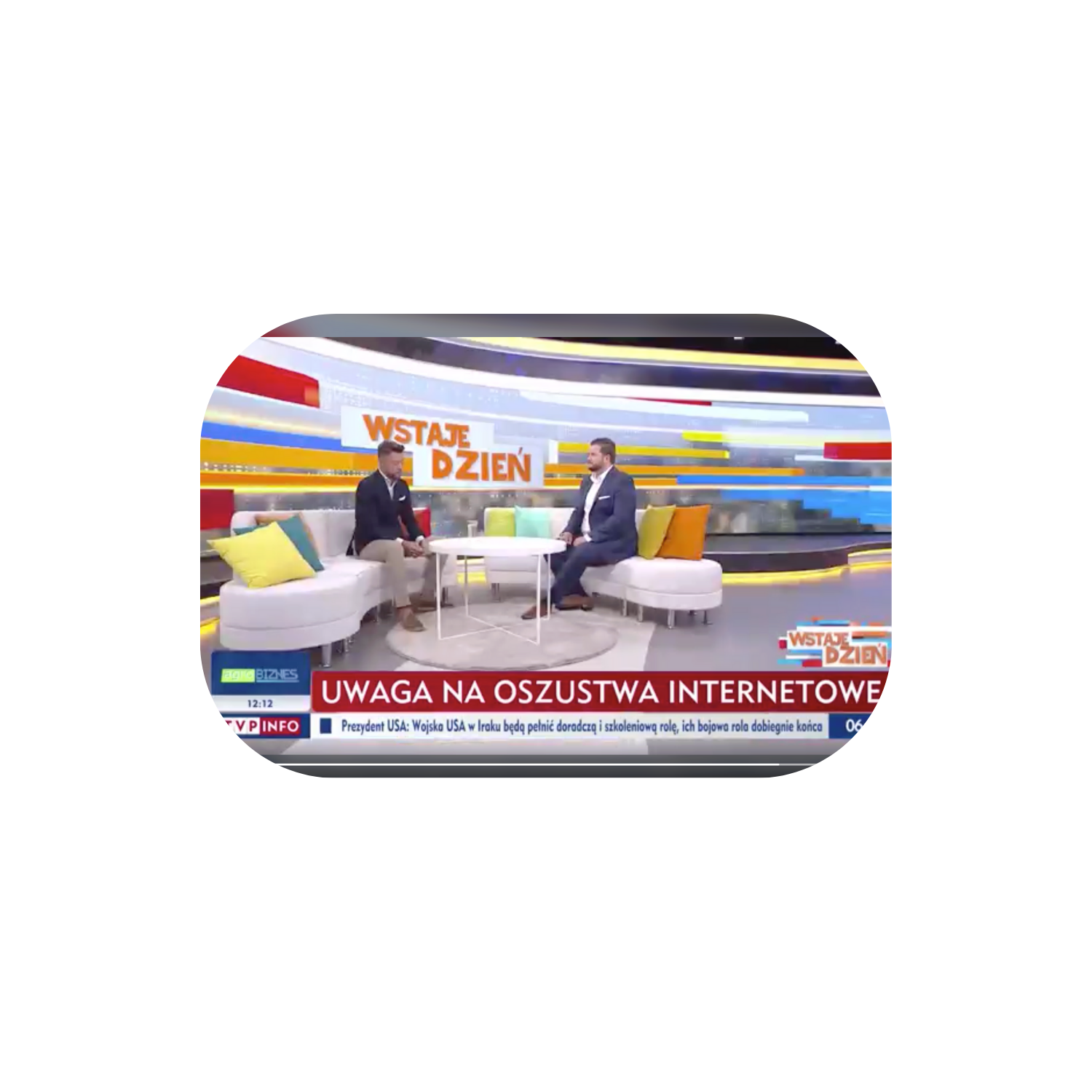 Wywiad w studio TV Wstaję Dzień o oszustwach internetowych