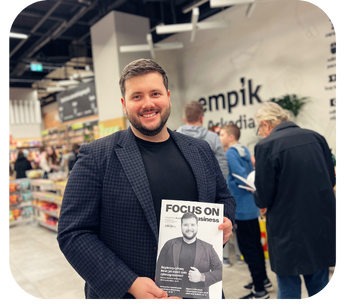 Photo with a magazine